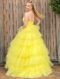 Shop 2023 ANNAKOO Yellow Tulle Layered Long Sweetheart Prom Dress Under 169