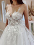 Shop 2023 ANNAKOO Princess Tulle Applique Scoop Chapel Train Wedding Dress Under 188