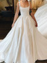 Shop 2023 ANNAKOO Ruffles Straps Ball Gown Satin Court Train Wedding Dress under 188