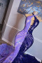 Shop 2023 ANNAKOO Halter Sequin Mermaid Sleeveless Purple Prom Dress Under 258