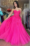 Shop 2023 ANNAKOO Hot Pink Tulle Sweetheart Appliques Prom Dress Under 159