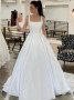 Shop 2023 ANNAKOO  Straps Satin Ball Gown Elegant Church Wedding Dress Under 234