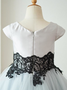 Vintage Jewel Cap Sleeves Grey Flower Girl Dress