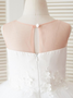 Lovely Jewel White Tired Flower Girl Dress with Appliques