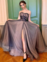 Shop 2023 ANNAKOO Champagne Sweetheart Tulle Long Prom Dress With High Slit Under 159