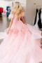 Shop 2023 ANNAKOO Off Shoulder Pink Lace Feather Prom Dress with Flowers Under 178