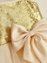 Pretty Spaghetti Straps Champagne Flower Girl Dress with Bow