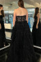 Shop 2023 ANNAKOO Strapless Black Lace Tulle Prom Dress with High Slit Under 159