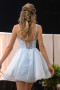 Shop 2023 ANNAKOO Princess V Neck Light Blue Tulle Homecoming Dress Under 129