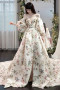 Shop 2023 ANNAKOO Long Sleeves Printed Long Prom Dress With Slit Under 189