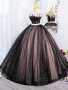 Shop 2023 ANNAKOO Black Tulle and Pink Flowers Sparkle Prom Dress Under 188