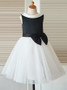  Black And White Jewel Open Back Flower Girl Dress