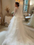 Shop 2023 ANNAKOO Long Sleeves Sheer Lace Tulle Ruffles A Line Wedding Dress Under 248