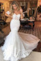 Shop 2023 ANNAKOO Sweetheart Short Sleeve Lace Trumpet Mermaid Wedding Dress Under 269