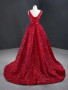 Shop 2023 ANNAKOO High Low V Neck Burgundy Sequins Ruffles Prom Dress Under 188