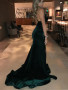 Shop 2023 ANNAKOO V Neck Mermaid Green Velvet High Slit Prom Dress Under 139