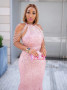 Shop 2023 ANNAKOO Pink Sequin Off Shoulder Mock Neck Bodycon Party Dress Under 39