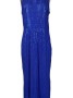 Blue Sequin Off Shoulder Mock Neck Bodycon Party Dress