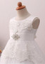 Beading Belt Tulle Jewel Neckline A-line Flower Girl Dress