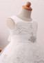Beading Belt Tulle Jewel Neckline A-line Flower Girl Dress