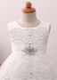 Beading Belt Tulle Jewel Neckline A-line Flower Girl Dress