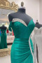 Shop 2023 ANNAKOO Beading Mermaid Asymmetrical Green Prom Dress with Slit Under 155
