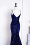 Shop 2023 ANNAKOO Royal Blue Sequin Mermaid Sheer Prom Dress Under 159