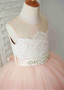 Satin Jewel Beading Pink Ball Gown Flower Girl Dresses