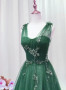 Shop 2024 ANNAKOO Green Tulle V Neck Beading A Line Prom Dress Under 176