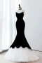Shop 2024 Annakoo Black And White Halter Mermaid Tulle Prom Dress Under 157
