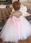 Sequin Scoop Ball Gown Flower Girl Dress With Bowknot