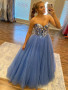 Shop 2024 ANNAKOO Sequin Strapless Blue Tulle Lace Up Prom Dress Under 179