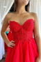 Shop 2024 ANNAKOO Red A Line Sweetheart Beading Appliques Tulle Prom Dress Under 179