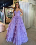 Shop 2024 ANNAKOO Purple Tulle Beading Sweetheart Layers Prom Dress Under 197