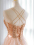 Shop 2024 ANNAKOO Champagne Gold Sequin Lace Up Tulle Prom Dress Under 139