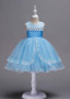 Blue In Stock Tulle & Lace Jewel Neckline Ball Gown Flower Girl Dress