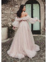 Shop 2024 ANNAKOO Off The Shoulder Pink Sequin Tulle Ruched Prom Dress Under 179