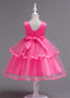 Rose Handmade Flowers Tulle & Satin Jewel Ball Gown Flower Girl Dress