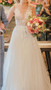 Shop 2024 ANNAKOO V Neck Tulle Floral Appliques Backless Wedding Dress Under 179