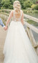 Shop 2024 ANNAKOO V Neck Tulle Floral Appliques Backless Wedding Dress Under 179