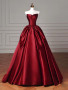 Shop 2024 ANNAKOO Celestial Radiance Red Satin Ball Gown Prom Dress Under 149