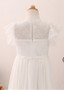 Chiffon Flower Girl Dress With All-over Lace & Belt & Bowknot