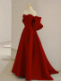 Shop 2024 ANNAKOO Daring Red Off-Shoulder Satin Prom Dress with Bow Under 136