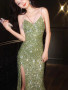 Shop 2024 ANNAKOO Dizzying Sparkle Green Beading Sequined Prom Dress Under 149