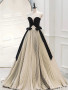 Shop 2024 ANNAKOO Black and Cream Pleated Ball Gown Prom Dress Under 149