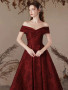 Shop 2024 ANNAKOO Fiery Red Off-Shoulder Embroidered Prom Dress Under 159