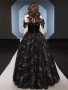 Shop 2024 ANNAKOO Off-Shoulder Black Star Evening Prom Dress Under 159