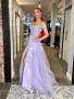 Shop 2024 ANNAKOO Lavender Off-Shoulder Floral Tulle Prom Dress Under 189