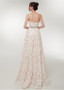   Beadings Lace Sweetheart Champagne A-line Prom Dress 