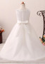 Beading Tulle Jewel Neckline A-line Flower Girl Dress 